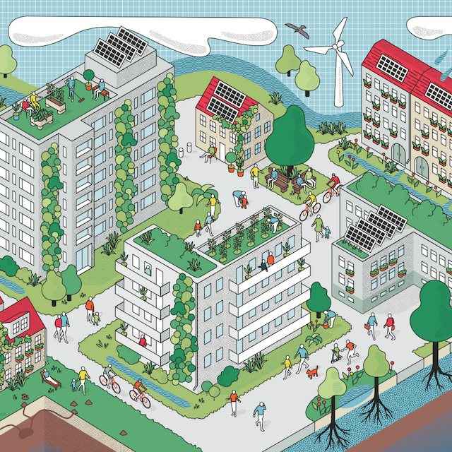 Die Projektgrafik von „Grüne Städte und Regionen“.